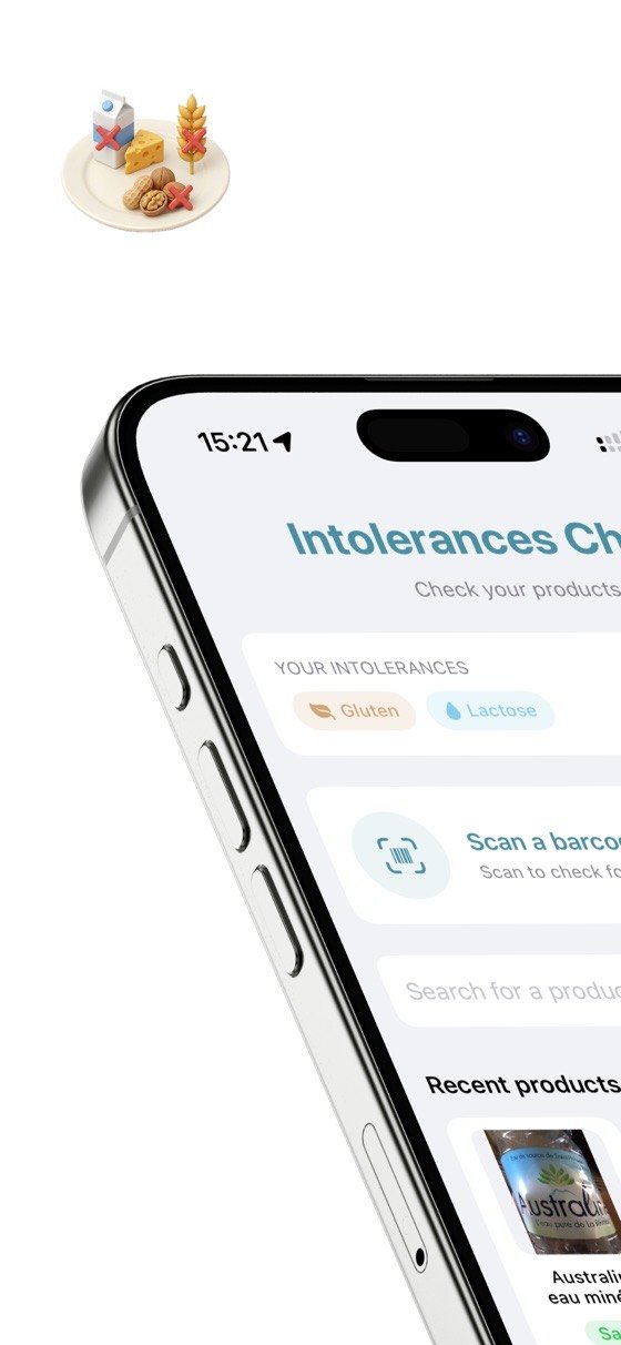 Scanning a product barcode in Intolerances Check
